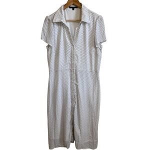 Tiana B. White Black Polka Dot Midi Dress Career Casual Party‎ Women Size 12